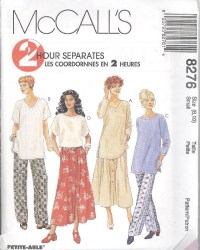 8276 2 HR PULLOVER TUNIC,TOP,PANTS,LONG SKIRT PATTERN 8-10;20-22